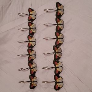 Black butterfly shower hooks